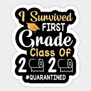 I Survived First Grade Class Of 2020 Toilet Paper Quarantined Fighting Coronavirus 2020 Win Sticker